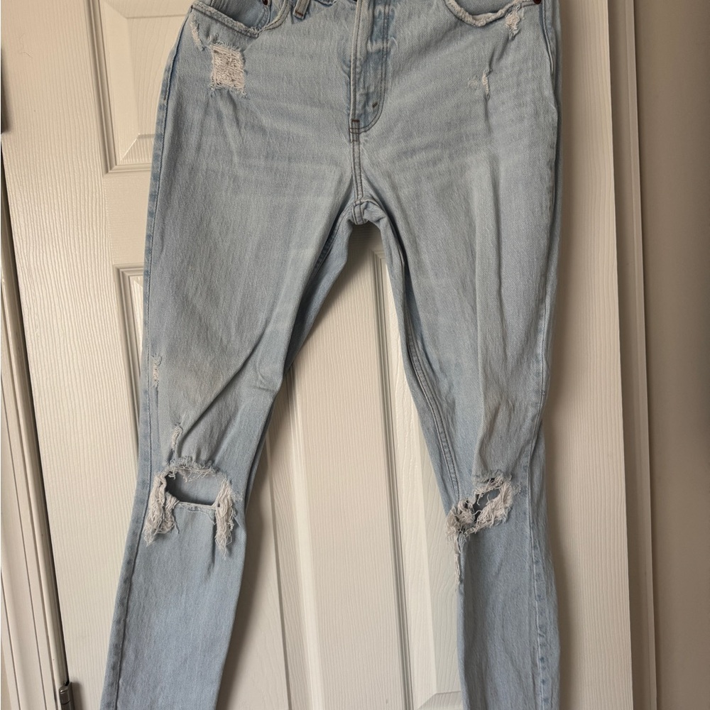 Abercrombie & Fitch Light Blue Distressed Skinny Jeans - 27L